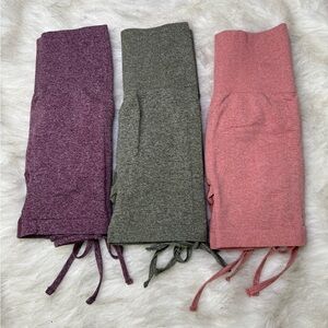 SHEIN Spring Colors Stretchy Workout Shorts Set with Drawstring Sides